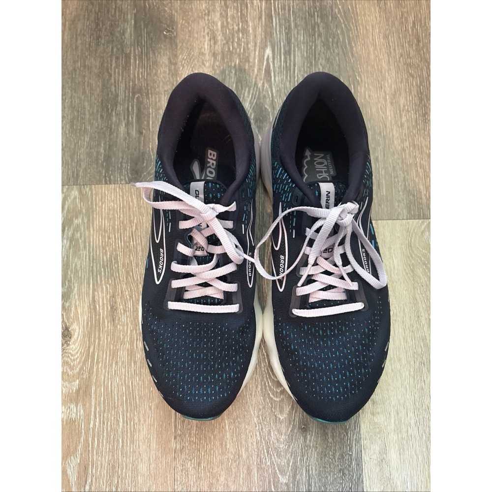 Brooks Glycerin 20 Running Shoes Womens Size 11 D Wide Navy Athletic Sneakers